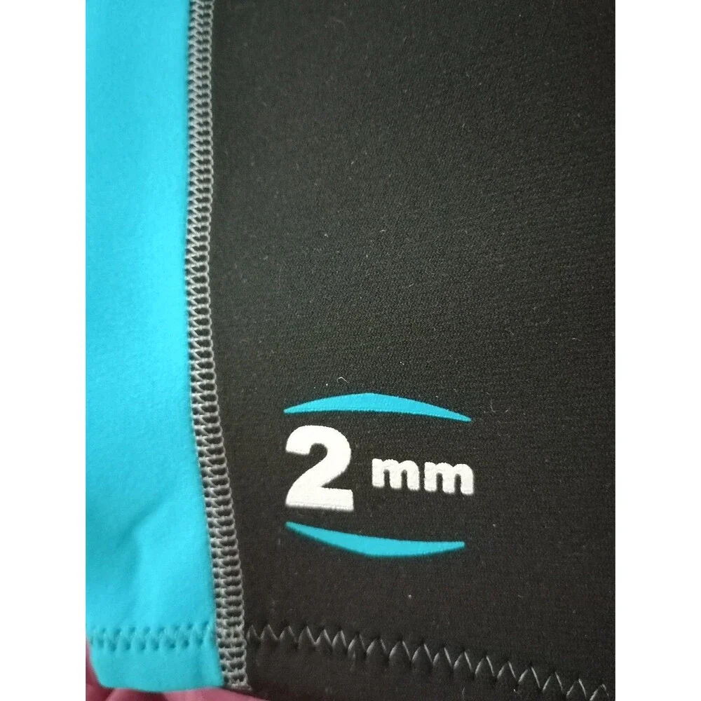 CRESSI LARGE Women's LIDO 2MM SHORTY WETSUIT BLACK & TEAL BLUE